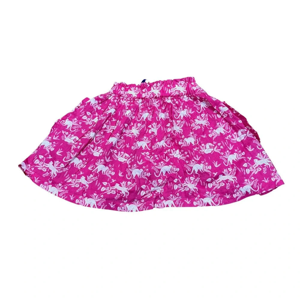 Mini Boden Girls Pink Jungle Monkey Leopard Print Skirt 7-8Y 128cm Casual Resort